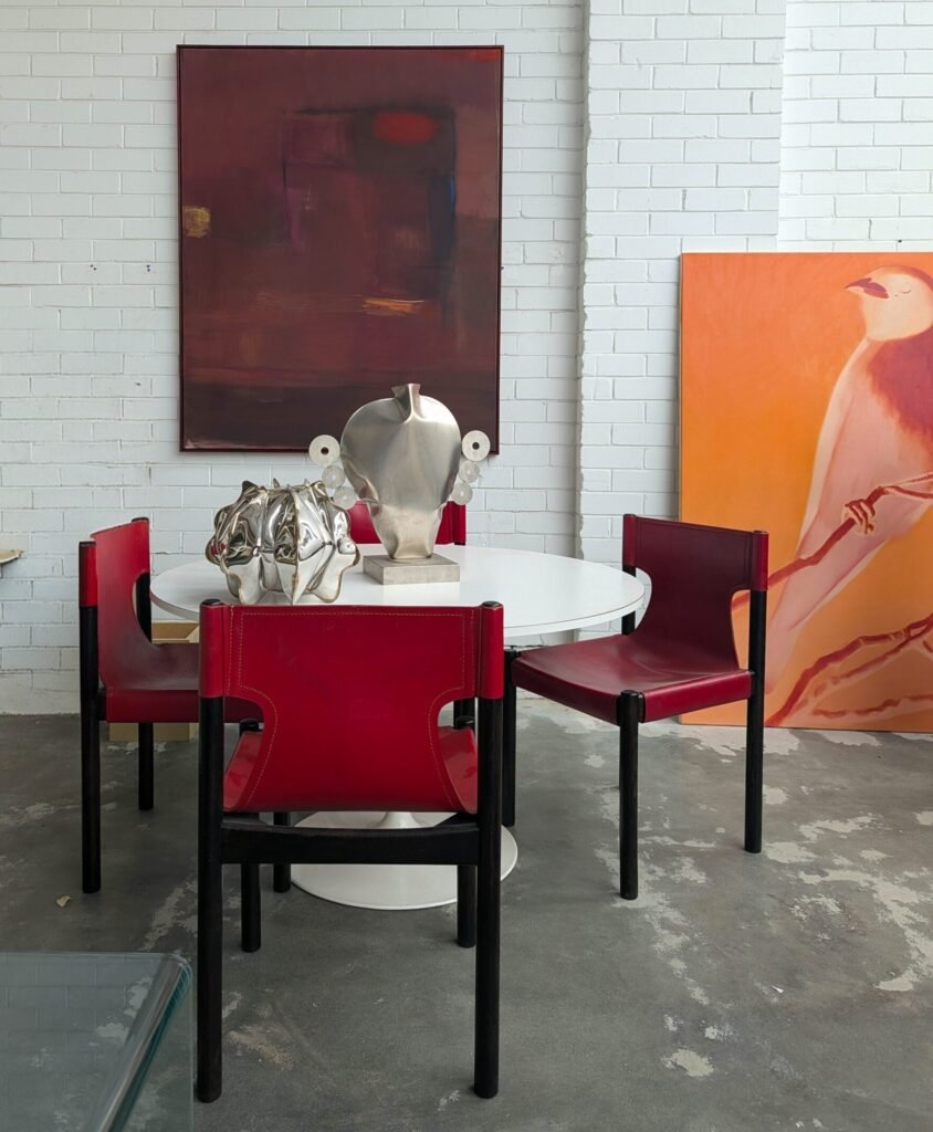 Contemporary original abstract painting installed in Perth Studio Plinth